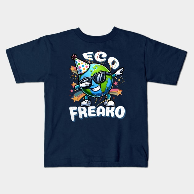 Earth Day April 22 - Eco Freako Earth Dab Dance Kids T-Shirt by alcoshirts